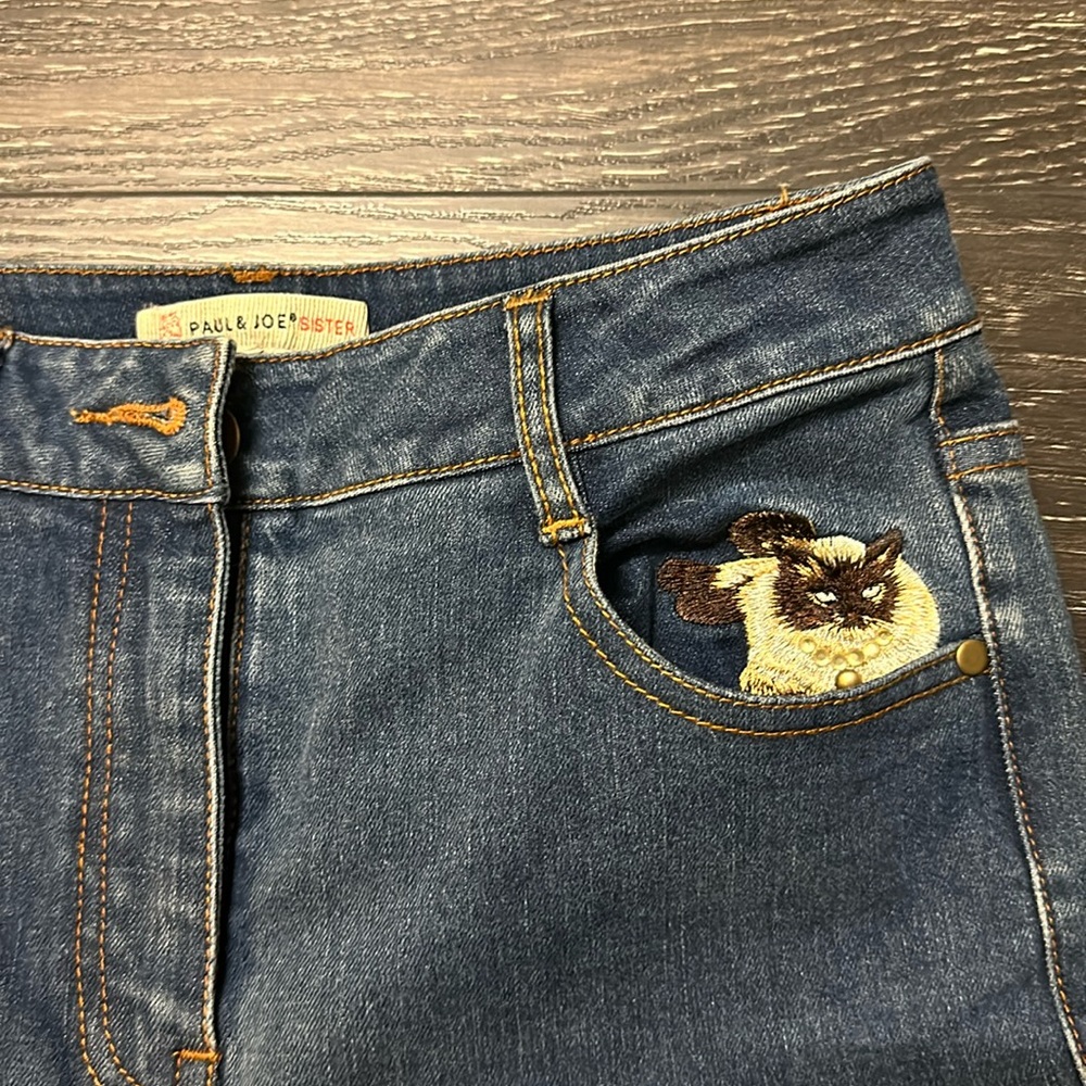 [New] Paul & Joe Sister Jeans w/ cat embroidered front and back pockets
